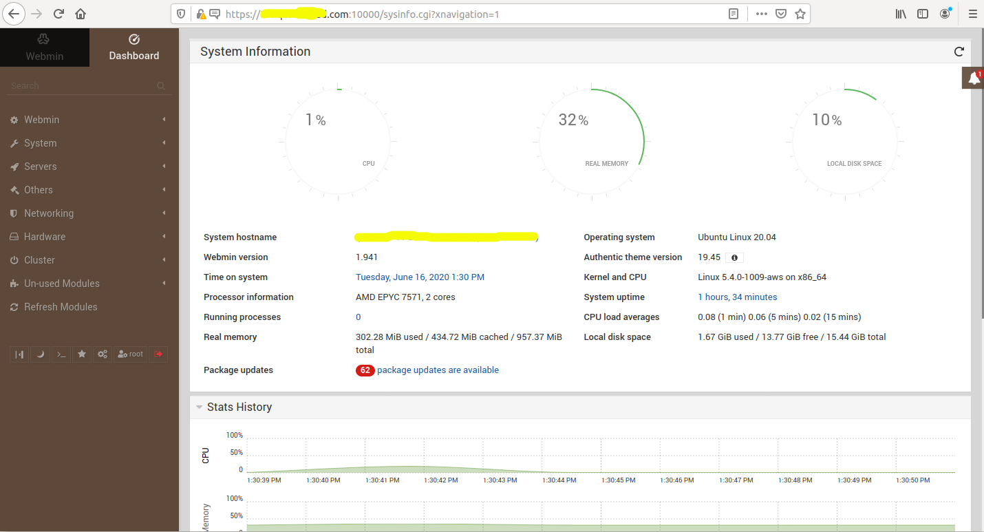 Install Webmin With Apache On Ubuntu 20.04 LTS - Dashboard Install Webmin With Apache On Ubuntu 20.04 LTS - Dashboard
