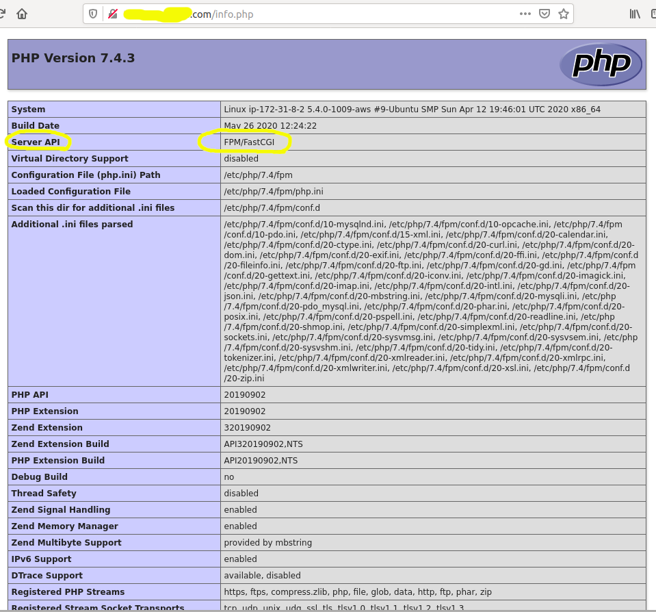 Install LEMP Using Ubuntu 20.04 LTS - PHP - Info