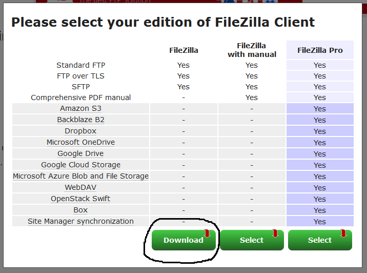 filezilla ftp client download