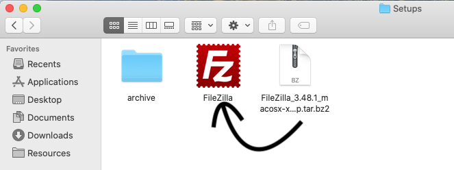 Install FileZilla On macOS Catalina - Extract