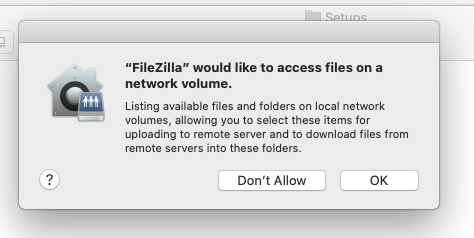 Install FileZilla On macOS Catalina - File Permission