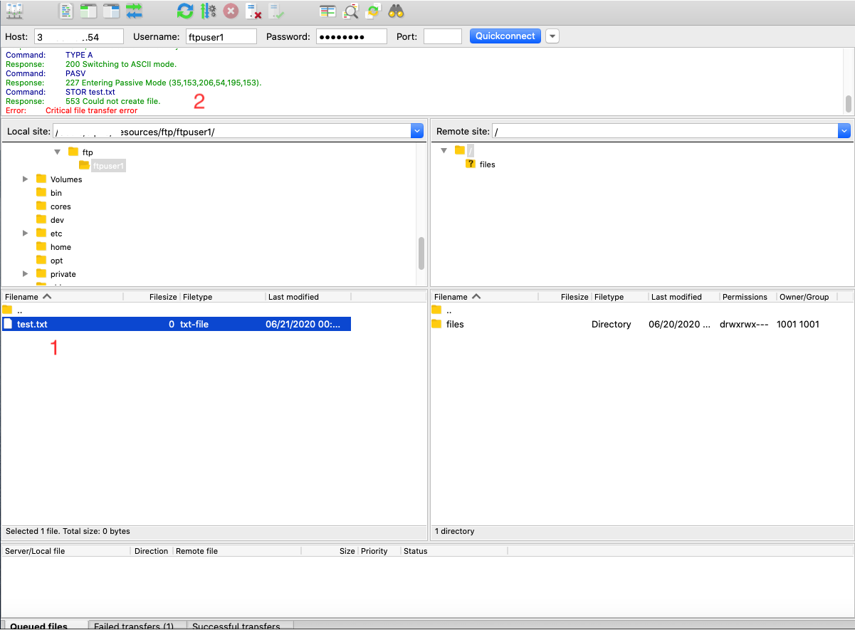 Install FileZilla On macOS Catalina - Transfer Failed