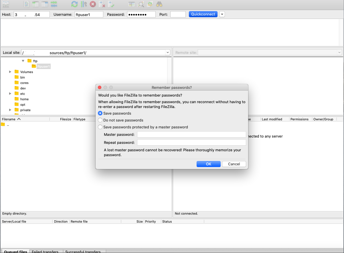 Install FileZilla On macOS Catalina - Store Passwords
