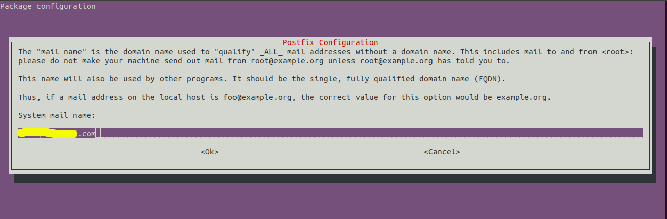 Install Postfix On Ubuntu 20.04 LTS - Configuration - Hostname