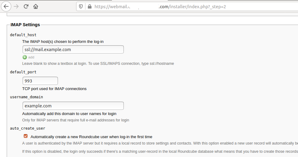 Install RoundCube On Ubuntu 20.04 LTS - IMAP Settings Install RoundCube On Ubuntu 20.04 LTS - IMAP Settings