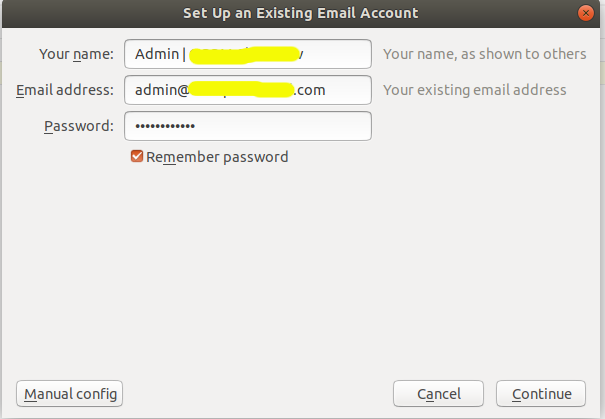 Thunderbird Autoconfig - Setup Existing Account