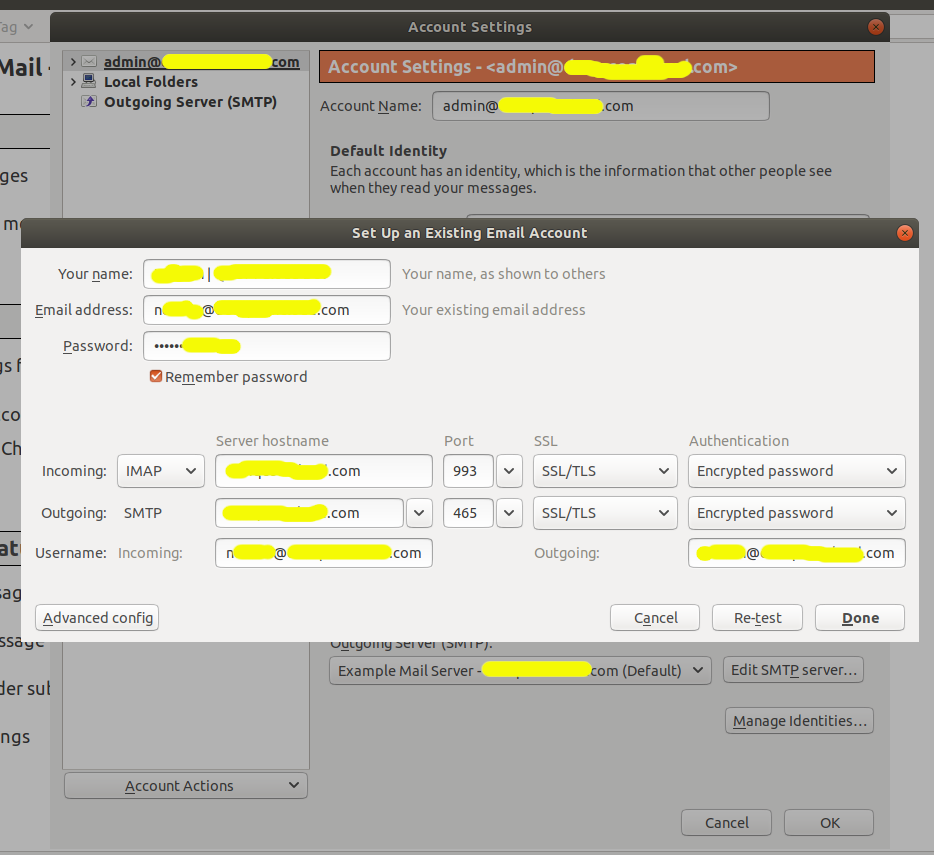 Thunderbird Autoconfig - Manual Configurations Thunderbird Autoconfig - Manual Configurations