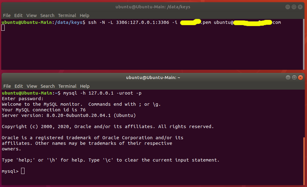 Remote Connection To MySQL Over SSH Tunnel - SSH - Connect