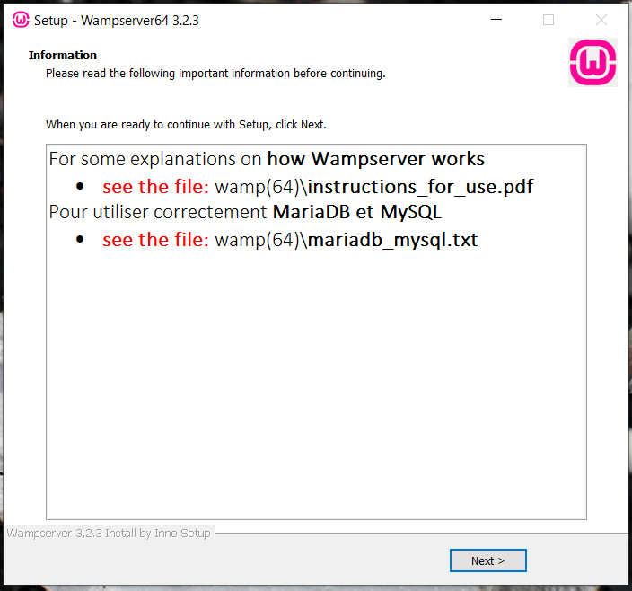 Installation Warning Installation Warning