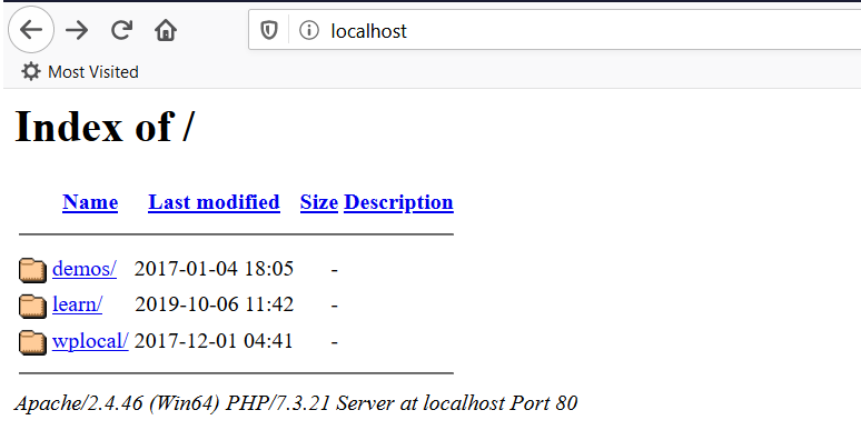 WampServer - Windows - localhost