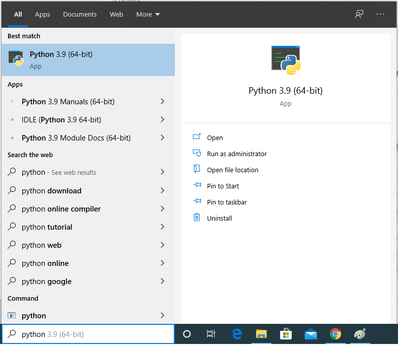 Install Python 3.9 On Windows 10 - Search