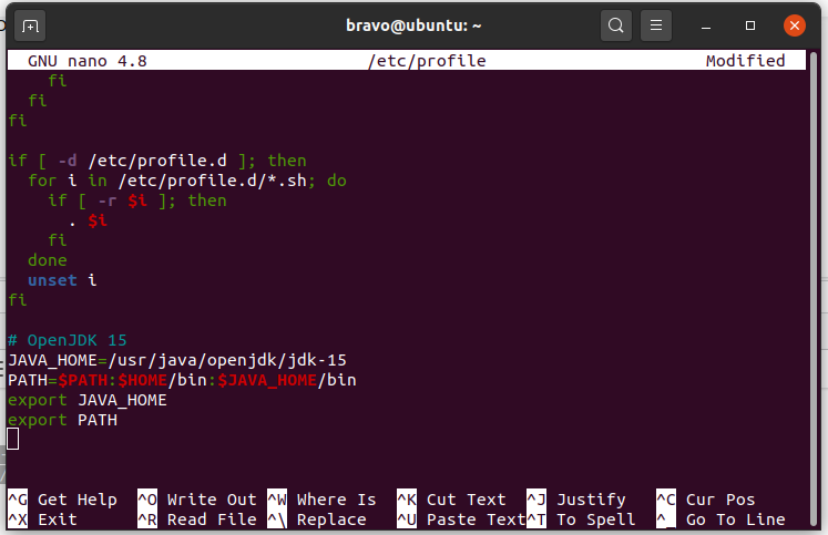 Install OpenJDK 15 On Ubuntu 20.04 LTS - Path