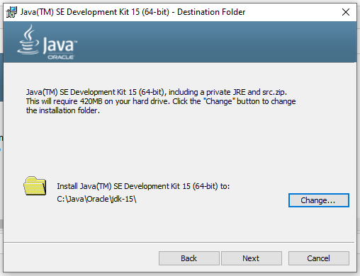 Install Java 15 on Windows 10 - Installation Path Install Java 15 on Windows 10 - Installation Path