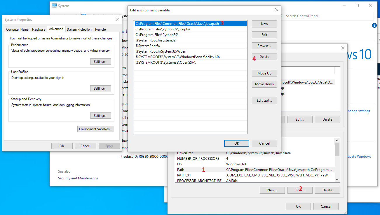 Install OpenJDK 15 on Windows 10 - System Path