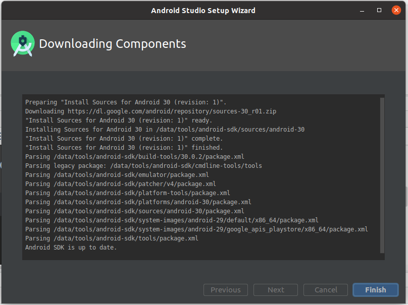 Install Andriod Studio On Ubuntu 20.04 - Components Done Install Andriod Studio On Ubuntu 20.04 - Components Done