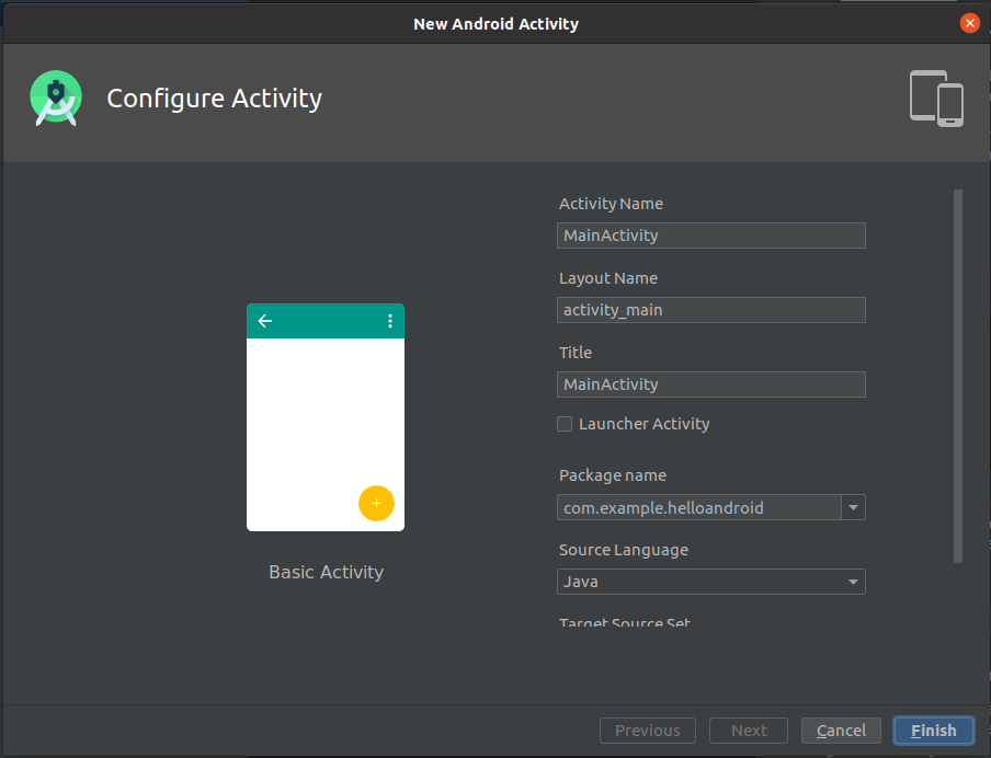 Install Andriod Studio On Ubuntu 20.04 - Configure Activity Install Andriod Studio On Ubuntu 20.04 - Configure Activity