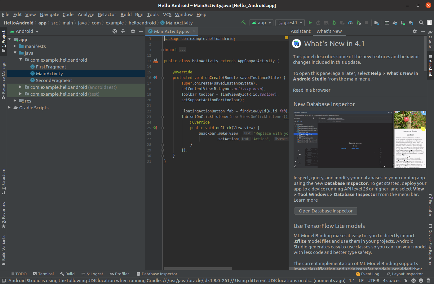 Install Andriod Studio On Ubuntu 20.04 - Default Activity Install Andriod Studio On Ubuntu 20.04 - Default Activity