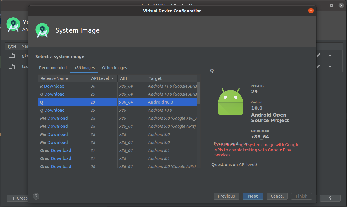 Install Andriod Studio On Ubuntu 20.04 - AVD System Image