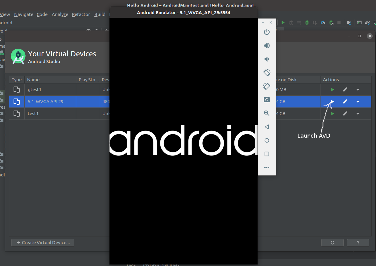 Install Andriod Studio On Ubuntu 20.04 - AVD