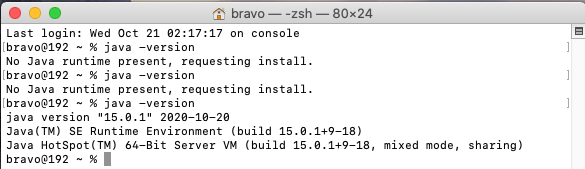 Install Java 15 On Mac - Version Checks