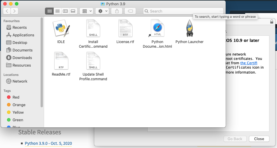 Install Python 3.9 On Mac - Location