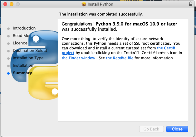 Install Python 3.9 On Mac - Success Install Python 3.9 On Mac - Success