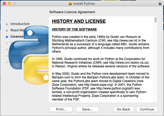 Install Python 3.9 On Mac - License