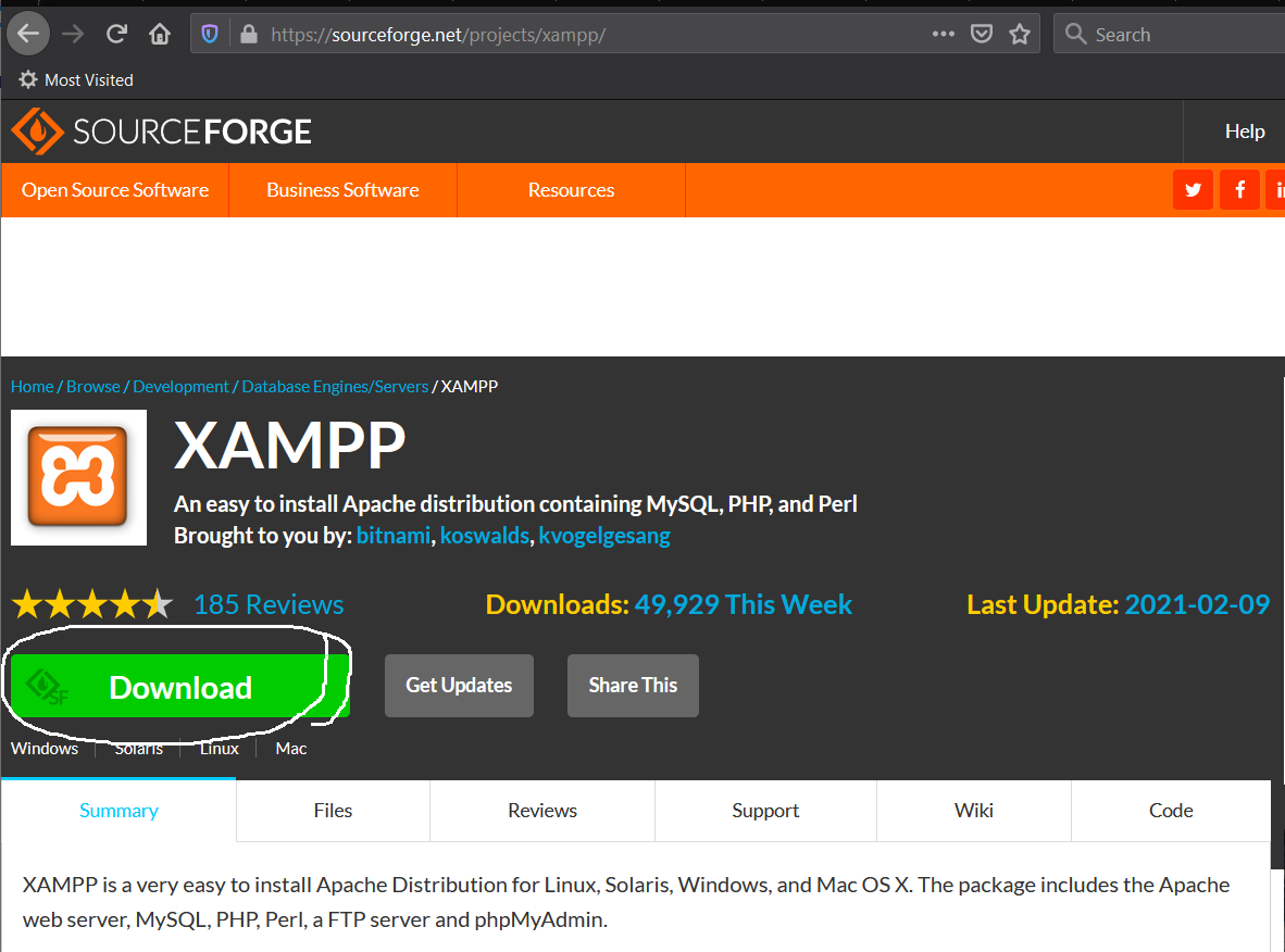 Install XAMPP on Windows 10 - Download Options