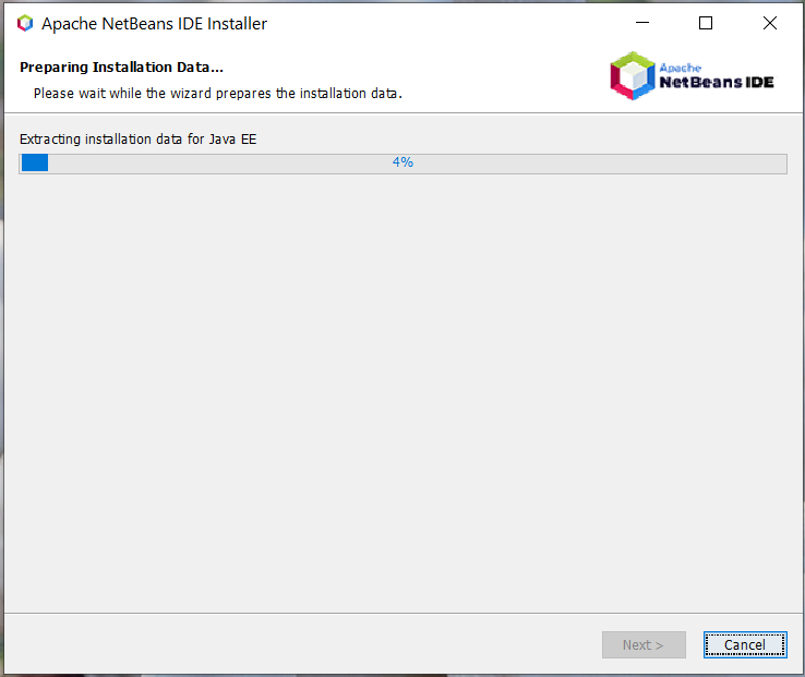 Install NetBeans 12 On Windows 10 - Installation Progress Install NetBeans 12 On Windows 10 - Installation Progress