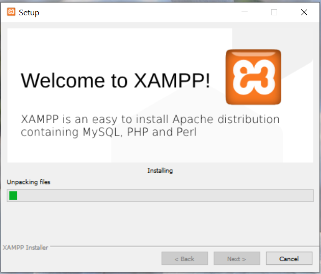 Install XAMPP With PHP 8 on Windows 10 - Installation Progress