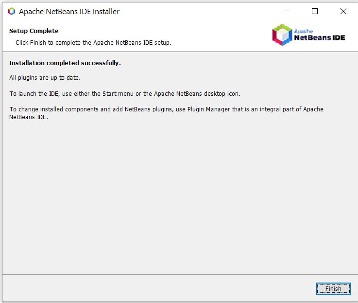 Install NetBeans 12 for PHP On Windows 10 - Installation Success