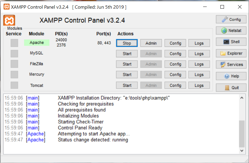 Install XAMPP With PHP 8 on Windows 10 - Apache Started