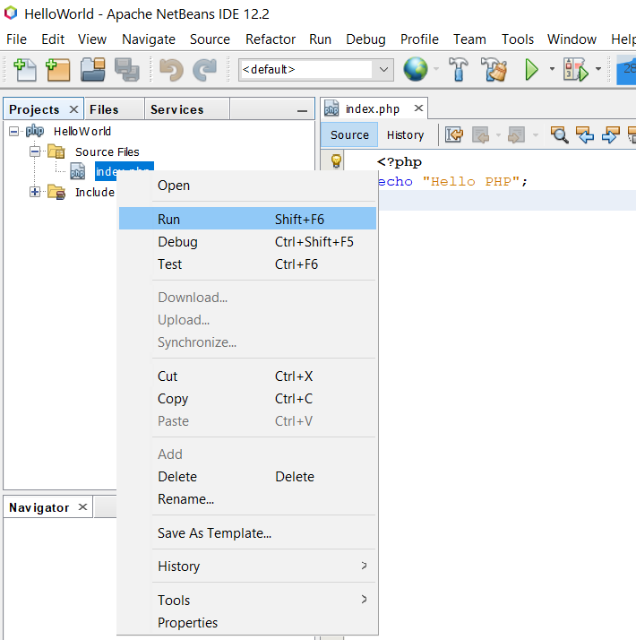 Install NetBeans 12 for PHP On Windows 10 - Run Script