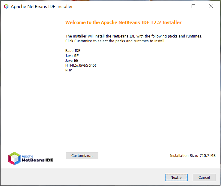 Install NetBeans 12 On Windows 10 - Installation Components