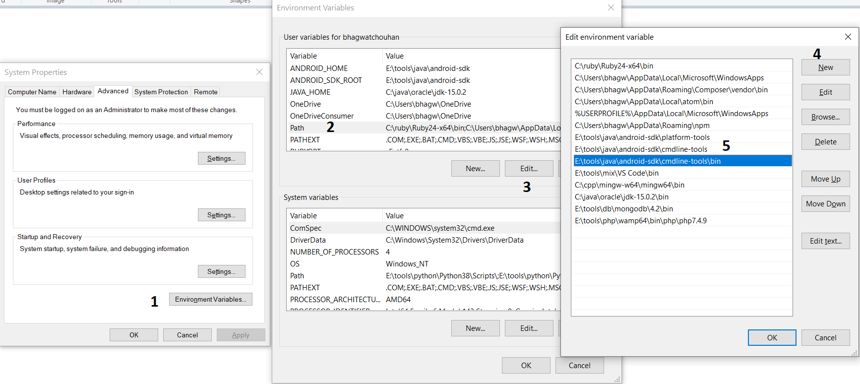 Install Android Platform Tools and SDK Manager on Windows 10 - System Path