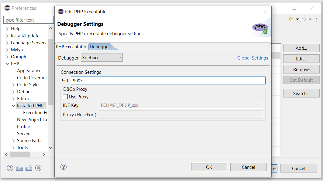 Debug PHP on Windows using Eclipse - Debugger Configuration