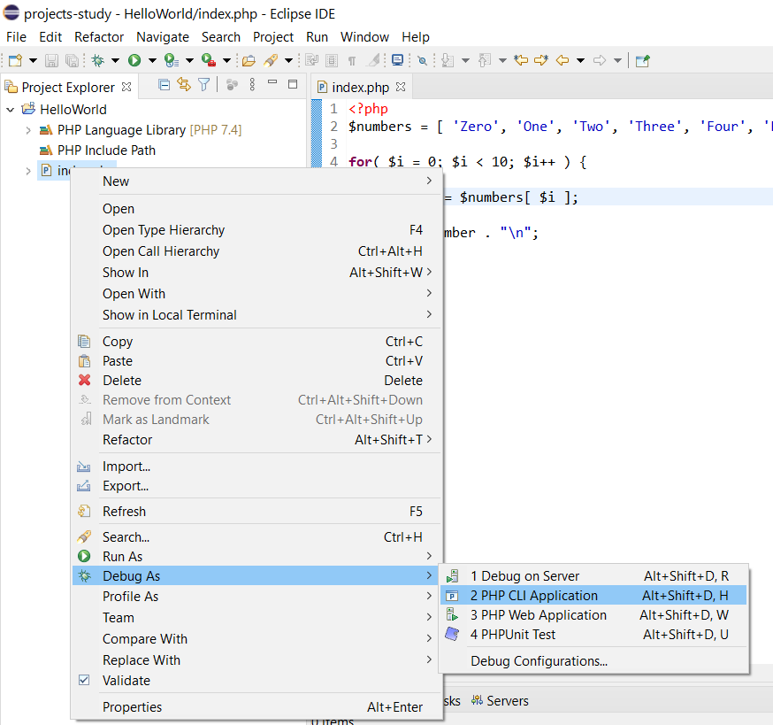 Debug PHP on Windows using Eclipse - Start Debugger