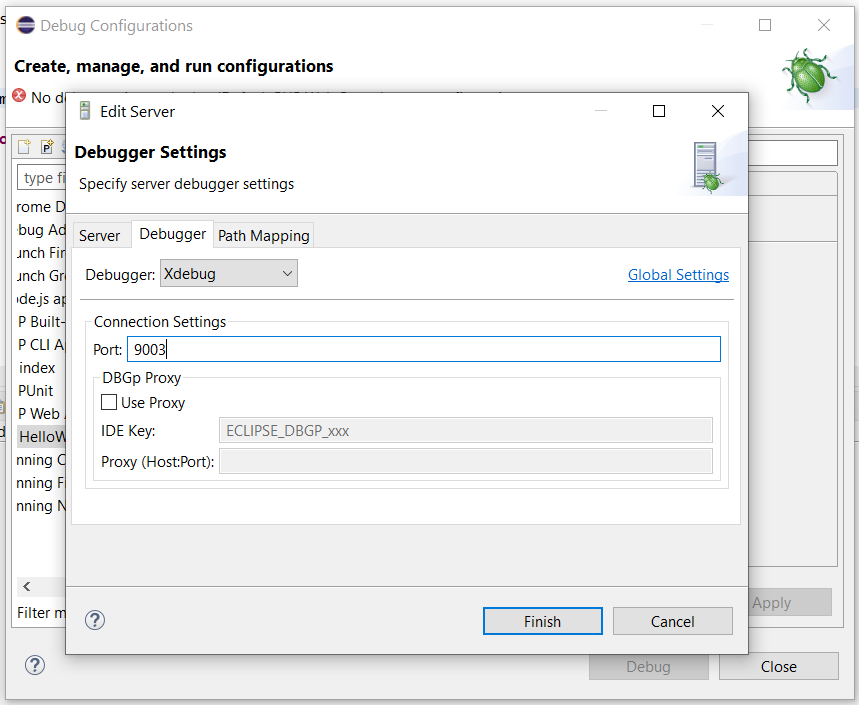 Remote Debug PHP on Windows using Eclipse - Configure Debug Configuration