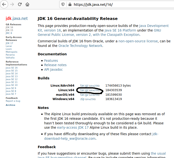 Install OpenJDK 16 On Ubuntu 20.04 LTS - Download Options