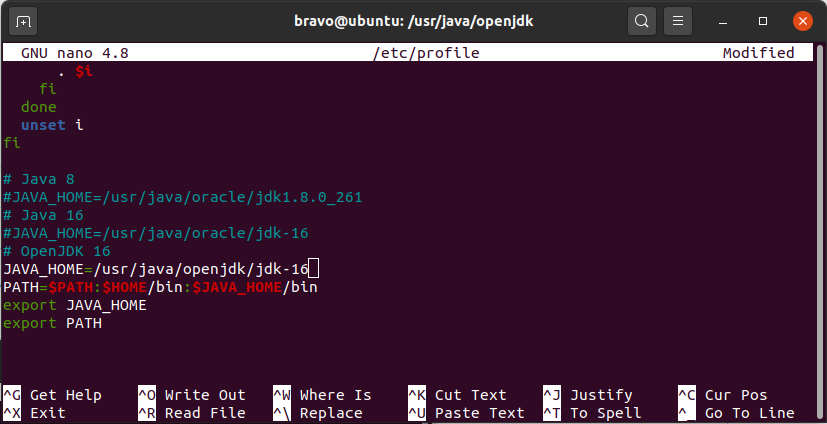 Install OpenJDK 16 On Ubuntu 20.04 LTS - Environment Path