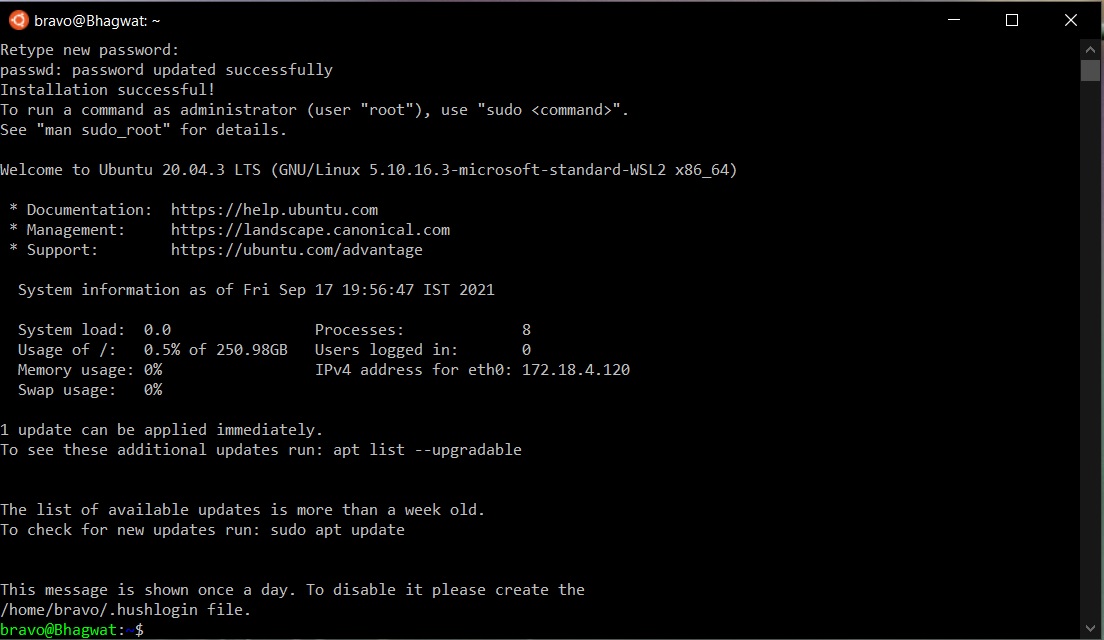 Install Windows Subsystem For Linux WSL 2 on Windows 10 - Ubuntu 20.04 LTS Install Windows Subsystem For Linux WSL 2 on Windows 10 - Ubuntu 20.04 LTS