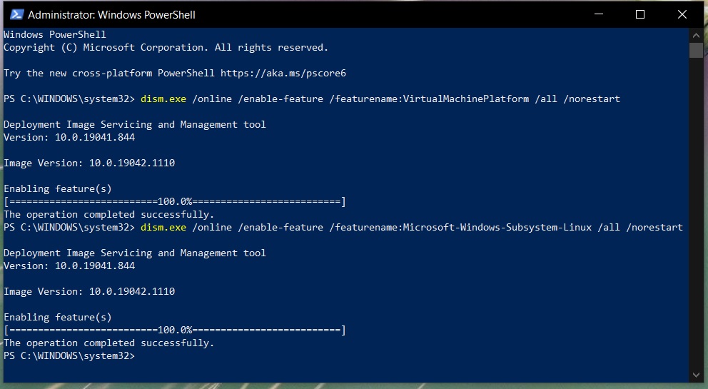 Install Windows Subsystem For Linux WSL 2 on Windows 10 - Enable Virtual Machine Feature