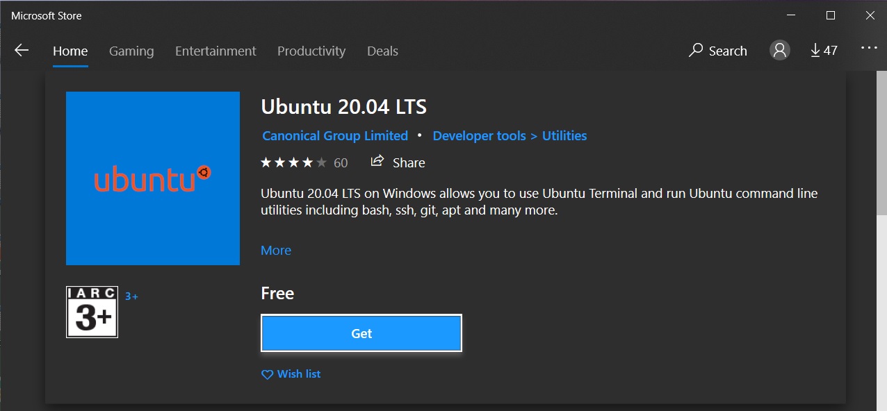 Install Windows Subsystem For Linux WSL 2 on Windows 10 - Download Ubuntu 20.04 LTS Install Windows Subsystem For Linux WSL 2 on Windows 10 - Download Ubuntu 20.04 LTS