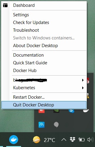 Docker Desktop with WSL 2 - Relocate the Data - Quit Docker