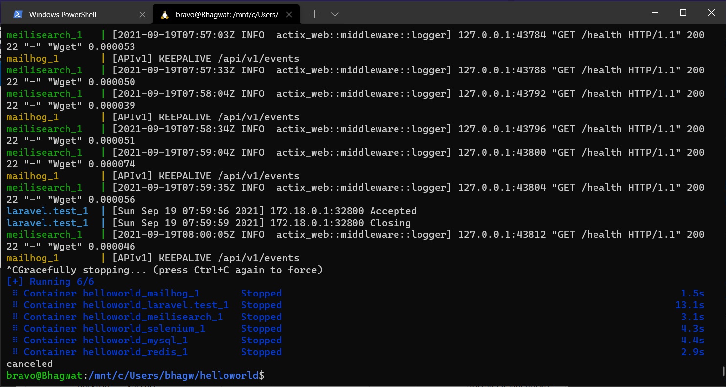 Install Laravel using Docker Desktop on Windows 10 - Exit Install Laravel using Docker Desktop on Windows 10 - Exit