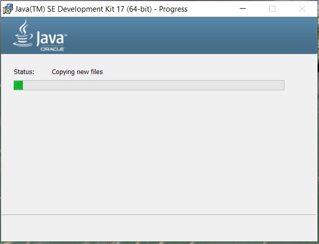 Install Java 17 or JDK 17 on Windows 10 - Installation Progress