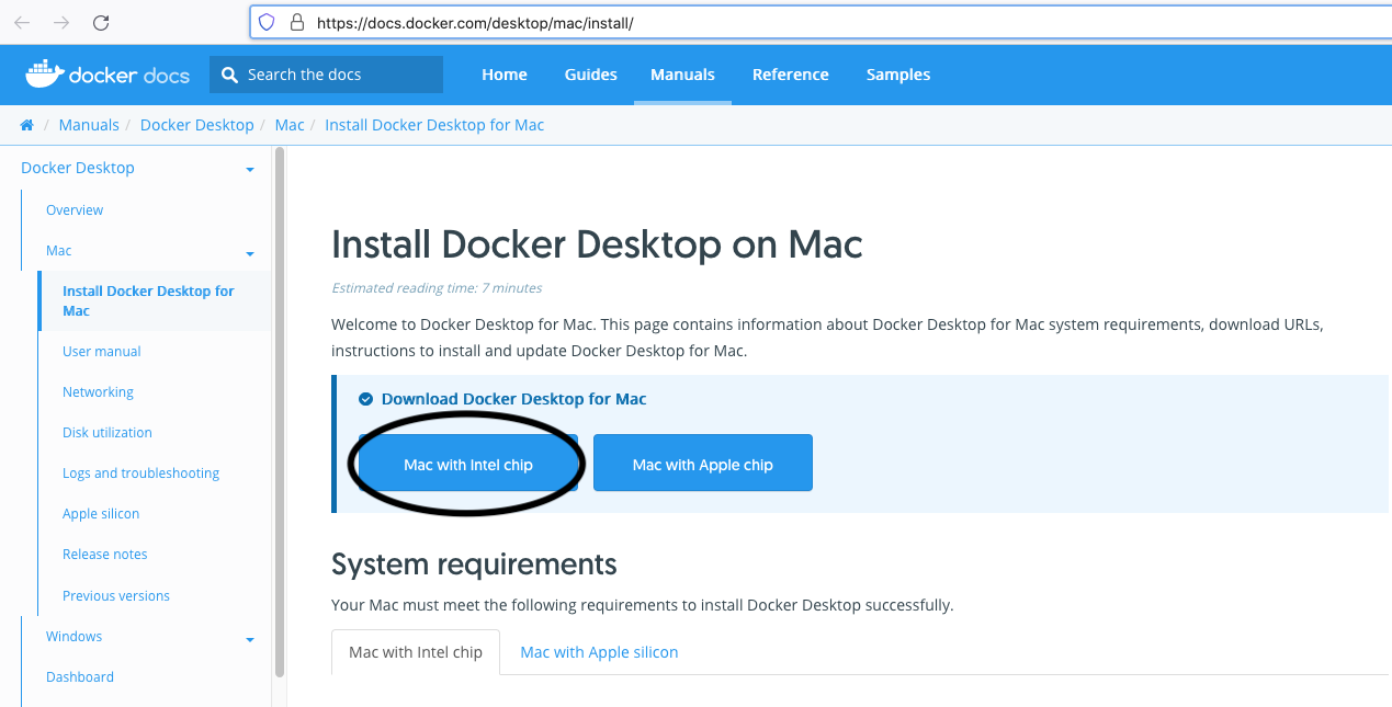 Install Docker Desktop on macOS - Download Options