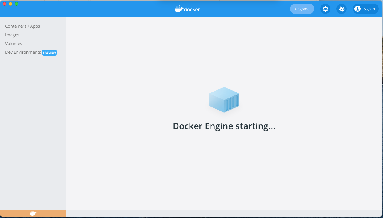 Install Docker Desktop on macOS - Engine Starting Install Docker Desktop on macOS - Engine Starting