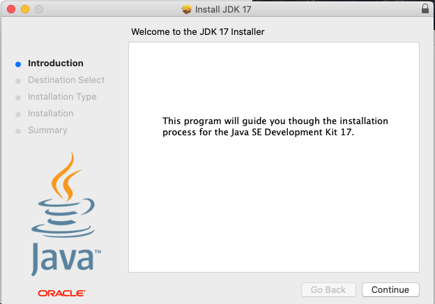 Install Oracle Java 17 or JDK 17 on macOS - Welcome Screen