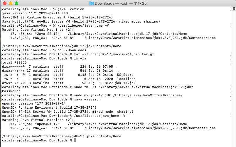 Install OpenJDK 17 or JDK 17 on macOS - Installation Commands